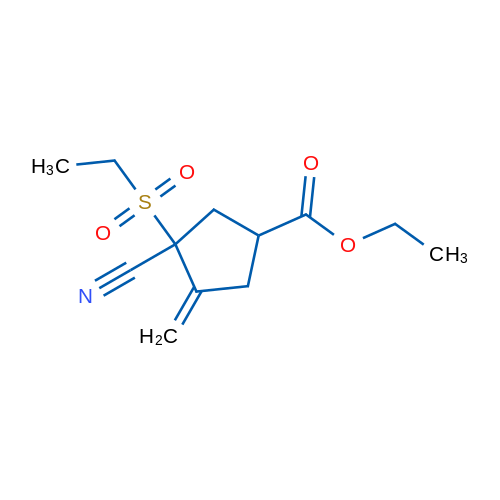 Ethyl 3-cyano-3-(ethylsulfonyl)-4-methylenecyclopentanecarboxylate 1g