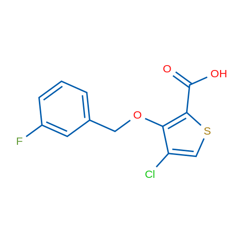 4-Chloro-3-((3-fluorobenzyl)oxy)thiophene-2-carboxylic acid 1g