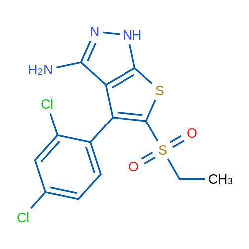 4-(2,4-Dichlorophenyl)-5-(ethylsulfonyl)-1H-thieno[2,3-c]pyrazol-3-amine 1g