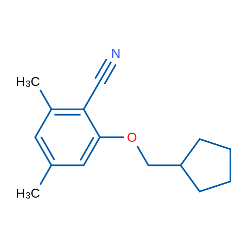 2-(Cyclopentylmethoxy)-4,6-dimethylbenzonitrile 1g