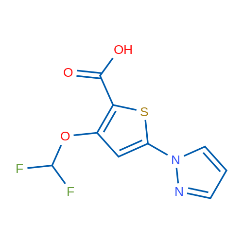 3-(Difluoromethoxy)-5-(1H-pyrazol-1-yl)thiophene-2-carboxylic acid 1g