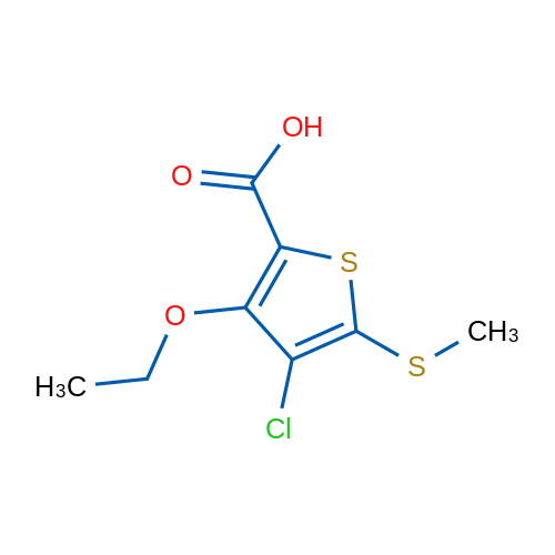 4-Chloro-3-ethoxy-5-(methylthio)thiophene-2-carboxylic acid 1g