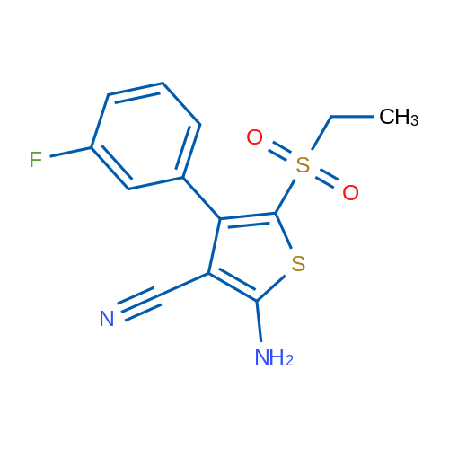 2-Amino-5-(ethylsulfonyl)-4-(3-fluorophenyl)thiophene-3-carbonitrile 1g