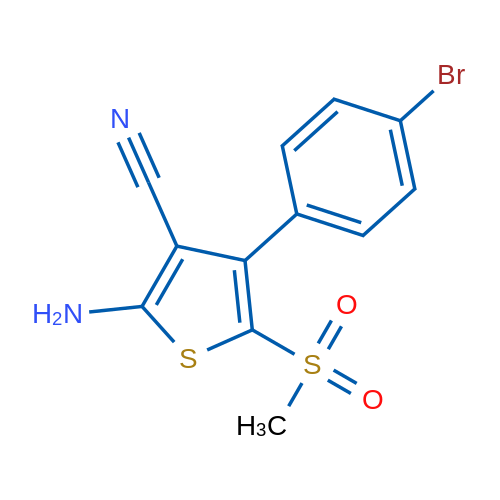 2-Amino-4-(4-bromophenyl)-5-(methylsulfonyl)thiophene-3-carbonitrile 1g