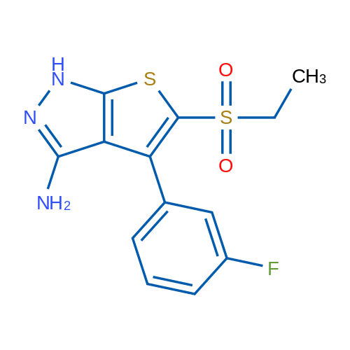 5-(Ethylsulfonyl)-4-(3-fluorophenyl)-1H-thieno[2,3-c]pyrazol-3-amine 1g
