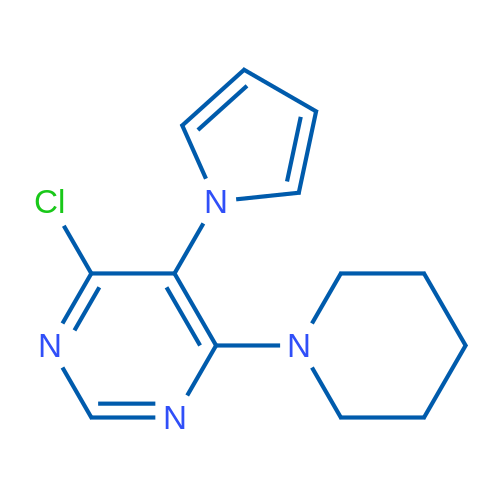 4-Chloro-6-(piperidin-1-yl)-5-(1H-pyrrol-1-yl)pyrimidine 1g