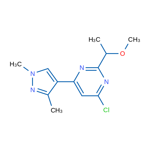 4-Chloro-6-(1,3-dimethyl-1H-pyrazol-4-yl)-2-(1-methoxyethyl)pyrimidine 1g