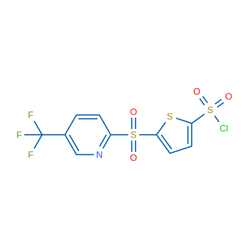 5-((5-(Trifluoromethyl)pyridin-2-yl)sulfonyl)thiophene-2-sulfonyl chloride 1g