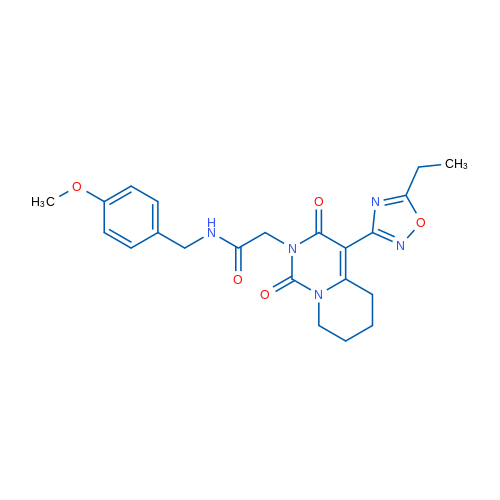 2-[4-(5-Ethyl-1,2,4-oxadiazol-3-yl)-1,3-dioxo-1H,2H,3H,5H,6H,7H,8H-pyrido[1,2-c]pyrimidin-2-yl]-N-[(4-methoxyphenyl)methyl]acetamide 1g