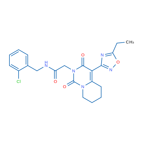 N-[(2-Chlorophenyl)methyl]-2-[4-(5-ethyl-1,2,4-oxadiazol-3-yl)-1,3-dioxo-1H,2H,3H,5H,6H,7H,8H-pyrido[1,2-c]pyrimidin-2-yl]acetamide 1g