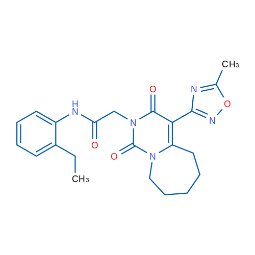 N-(2-Ethylphenyl)-2-[4-(5-methyl-1,2,4-oxadiazol-3-yl)-1,3-dioxo-1H,2H,3H,5H,6H,7H,8H,9H-pyrimido[1,6-a]azepin-2-yl]acetamide 1g
