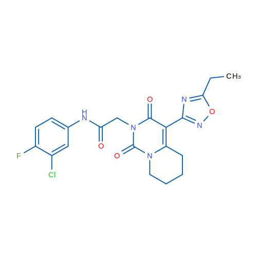 N-(3-Chloro-4-fluorophenyl)-2-[4-(5-ethyl-1,2,4-oxadiazol-3-yl)-1,3-dioxo-1H,2H,3H,5H,6H,7H,8H-pyrido[1,2-c]pyrimidin-2-yl]acetamide 1g