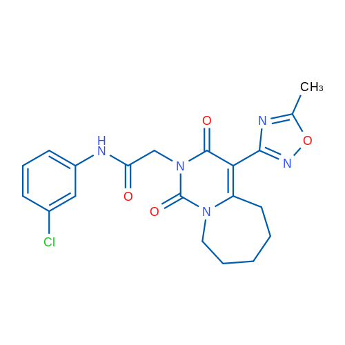 N-(3-Chlorophenyl)-2-[4-(5-methyl-1,2,4-oxadiazol-3-yl)-1,3-dioxo-1H,2H,3H,5H,6H,7H,8H,9H-pyrimido[1,6-a]azepin-2-yl]acetamide 1g