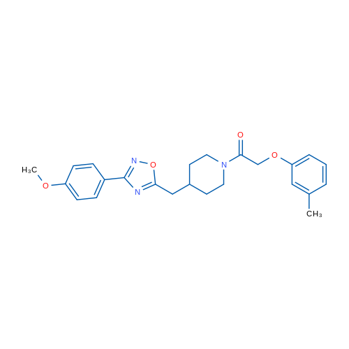 1-(4-{[3-(4-methoxyphenyl)-1,2,4-oxadiazol-5-yl]methyl}piperidin-1-yl)-2-(3-methylphenoxy)ethan-1-one 1g