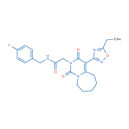 2-[4-(5-Ethyl-1,2,4-oxadiazol-3-yl)-1,3-dioxo-1H,2H,3H,5H,6H,7H,8H,9H-pyrimido[1,6-a]azepin-2-yl]-N-[(4-fluorophenyl)methyl]acetamide 1g