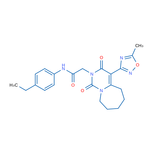 N-(4-Ethylphenyl)-2-[4-(5-methyl-1,2,4-oxadiazol-3-yl)-1,3-dioxo-1H,2H,3H,5H,6H,7H,8H,9H-pyrimido[1,6-a]azepin-2-yl]acetamide 1g