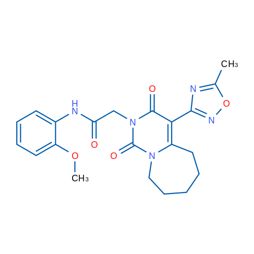 N-(2-Methoxyphenyl)-2-[4-(5-methyl-1,2,4-oxadiazol-3-yl)-1,3-dioxo-1H,2H,3H,5H,6H,7H,8H,9H-pyrimido[1,6-a]azepin-2-yl]acetamide 1g