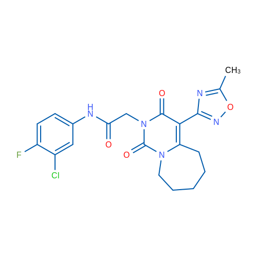 N-(3-Chloro-4-fluorophenyl)-2-[4-(5-methyl-1,2,4-oxadiazol-3-yl)-1,3-dioxo-1H,2H,3H,5H,6H,7H,8H,9H-pyrimido[1,6-a]azepin-2-yl]acetamide 1g