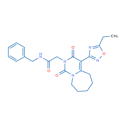 N-Benzyl-2-[4-(5-ethyl-1,2,4-oxadiazol-3-yl)-1,3-dioxo-1H,2H,3H,5H,6H,7H,8H,9H-pyrimido[1,6-a]azepin-2-yl]acetamide 1g