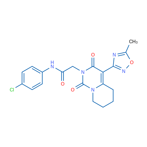 N-(4-Chlorophenyl)-2-[4-(5-methyl-1,2,4-oxadiazol-3-yl)-1,3-dioxo-1H,2H,3H,5H,6H,7H,8H-pyrido[1,2-c]pyrimidin-2-yl]acetamide 1g