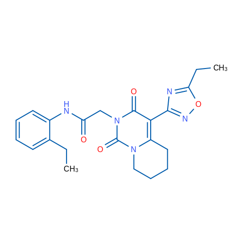 2-[4-(5-Ethyl-1,2,4-oxadiazol-3-yl)-1,3-dioxo-1H,2H,3H,5H,6H,7H,8H-pyrido[1,2-c]pyrimidin-2-yl]-N-(2-ethylphenyl)acetamide 1g
