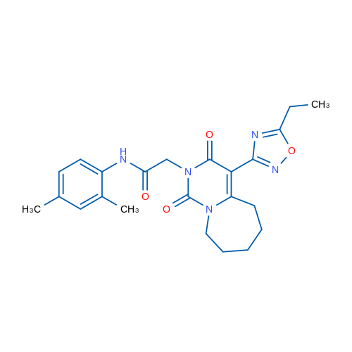 N-(2,4-Dimethylphenyl)-2-[4-(5-ethyl-1,2,4-oxadiazol-3-yl)-1,3-dioxo-1H,2H,3H,5H,6H,7H,8H,9H-pyrimido[1,6-a]azepin-2-yl]acetamide 1g