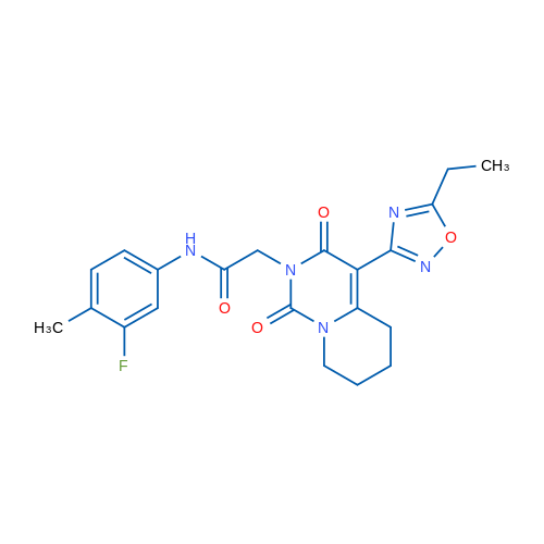 2-[4-(5-Ethyl-1,2,4-oxadiazol-3-yl)-1,3-dioxo-1H,2H,3H,5H,6H,7H,8H-pyrido[1,2-c]pyrimidin-2-yl]-N-(3-fluoro-4-methylphenyl)acetamide 1g