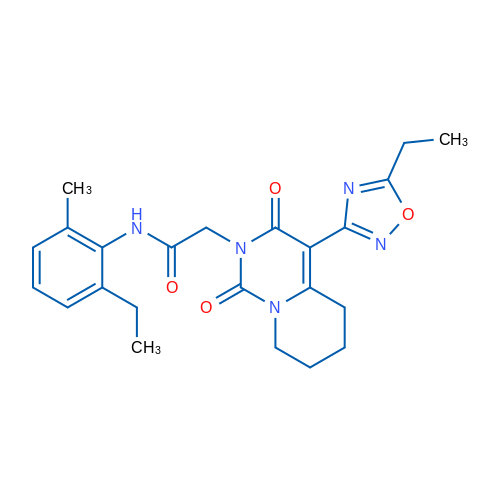 2-[4-(5-Ethyl-1,2,4-oxadiazol-3-yl)-1,3-dioxo-1H,2H,3H,5H,6H,7H,8H-pyrido[1,2-c]pyrimidin-2-yl]-N-(2-ethyl-6-methylphenyl)acetamide 1g