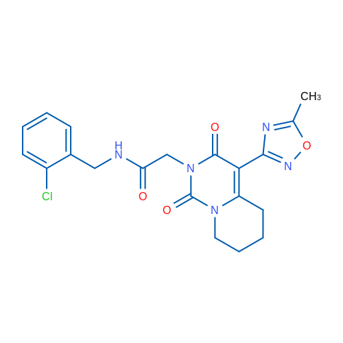 N-[(2-Chlorophenyl)methyl]-2-[4-(5-methyl-1,2,4-oxadiazol-3-yl)-1,3-dioxo-1H,2H,3H,5H,6H,7H,8H-pyrido[1,2-c]pyrimidin-2-yl]acetamide 1g