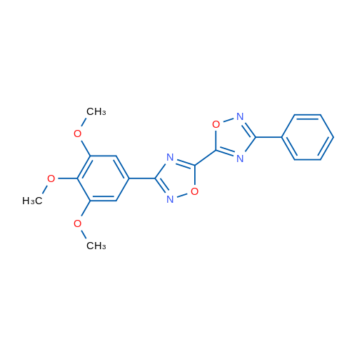 5-(3-Phenyl-1,2,4-oxadiazol-5-yl)-3-(3,4,5-trimethoxyphenyl)-1,2,4-oxadiazole 1g