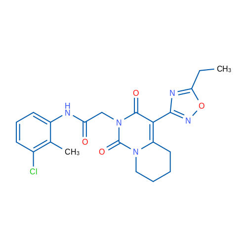 N-(3-Chloro-2-methylphenyl)-2-[4-(5-ethyl-1,2,4-oxadiazol-3-yl)-1,3-dioxo-1H,2H,3H,5H,6H,7H,8H-pyrido[1,2-c]pyrimidin-2-yl]acetamide 1g