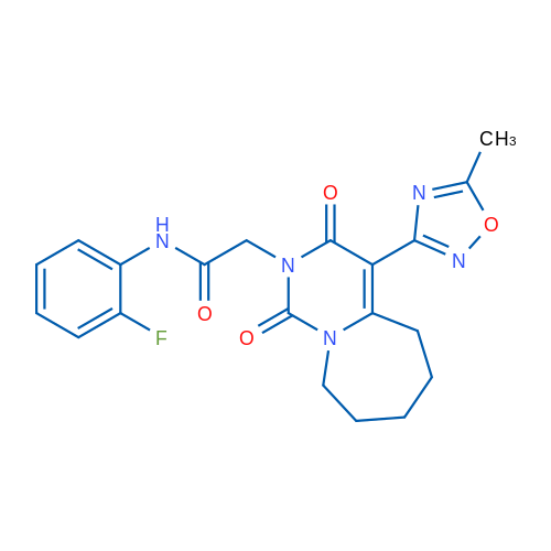 N-(2-Fluorophenyl)-2-[4-(5-methyl-1,2,4-oxadiazol-3-yl)-1,3-dioxo-1H,2H,3H,5H,6H,7H,8H,9H-pyrimido[1,6-a]azepin-2-yl]acetamide 1g