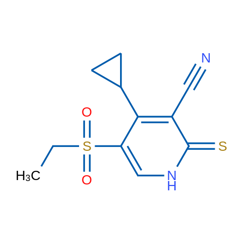 4-Cyclopropyl-5-(ethylsulfonyl)-2-thioxo-1,2-dihydropyridine-3-carbonitrile 1g