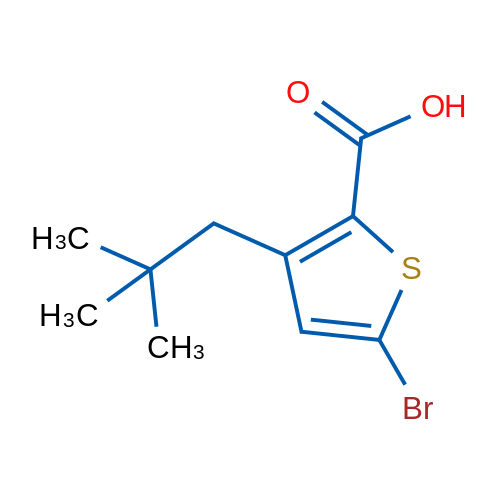 5-Bromo-3-(2,2-dimethylpropyl)thiophene-2-carboxylic acid 1g
