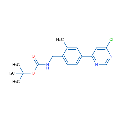tert-Butyl 4-(6-chloropyrimidin-4-yl)-2-methylbenzylcarbamate 1g