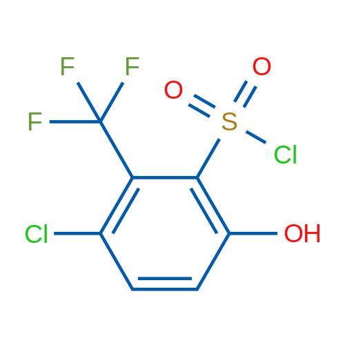 3-Chloro-6-hydroxy-2-(trifluoromethyl)benzene-1-sulfonyl chloride 1g