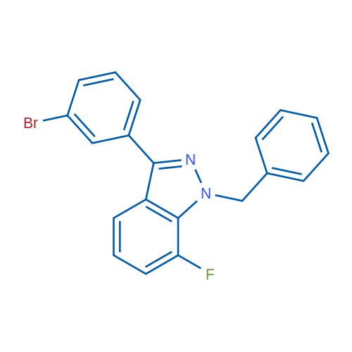 1-Benzyl-7-fluoro-3-(3-bromophenyl)-1H-indazole 250mg