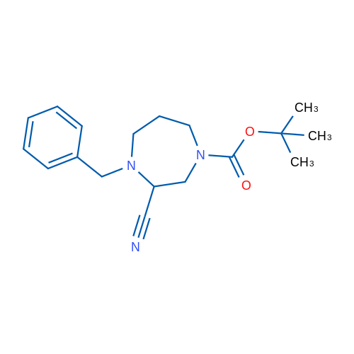 tert-Butyl 4-benzyl-3-cyano-1,4-diazepane-1-carboxylate 1g