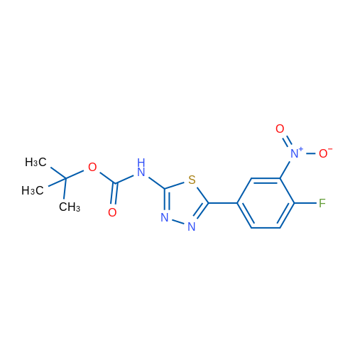 tert-Butyl (5-(4-fluoro-3-nitrophenyl)-1,3,4-thiadiazol-2-yl)carbamate 1g