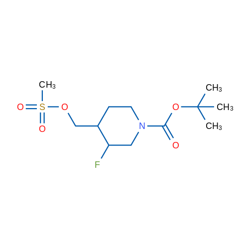 tert-Butyl 3-fluoro-4-((methylsulfonyloxy)methyl)piperidine-1-carboxylate 250mg