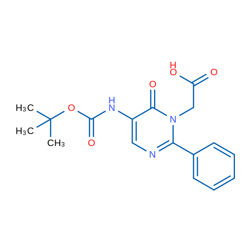 2-(5-((tert-Butoxycarbonyl)amino)-6-oxo-2-phenylpyrimidin-1(6H)-yl)acetic acid 1g