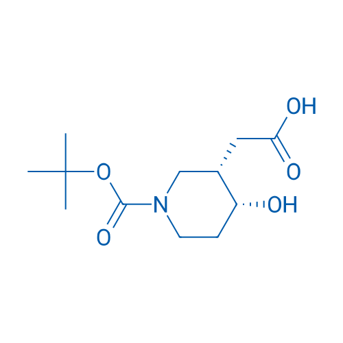 Rel-2-((3S,4R)-1-(tert-butoxycarbonyl)-4-hydroxypiperidin-3-yl)acetic acid 250mg