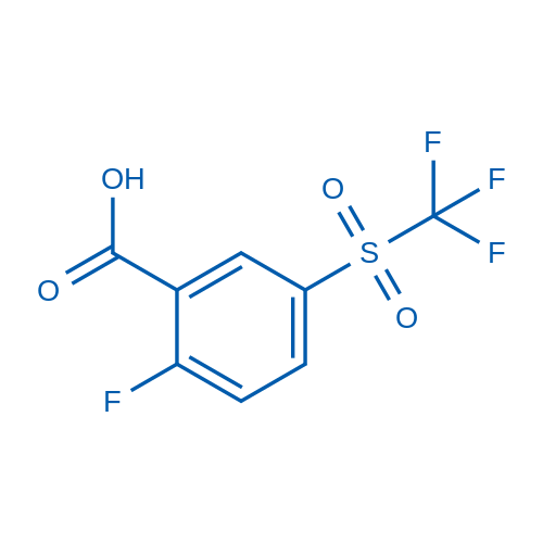 2-Fluoro-5-((trifluoromethyl)sulfonyl)benzoic acid 100mg