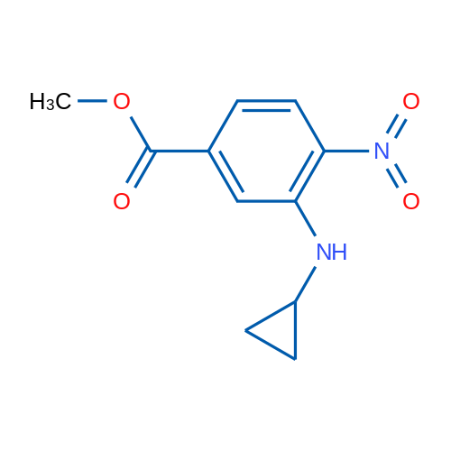 Methyl 3-(cyclopropylamino)-4-nitrobenzoate 250mg