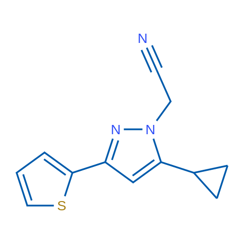 2-(5-cyclopropyl-3-(thiophen-2-yl)-1H-pyrazol-1-yl)acetonitrile 10g