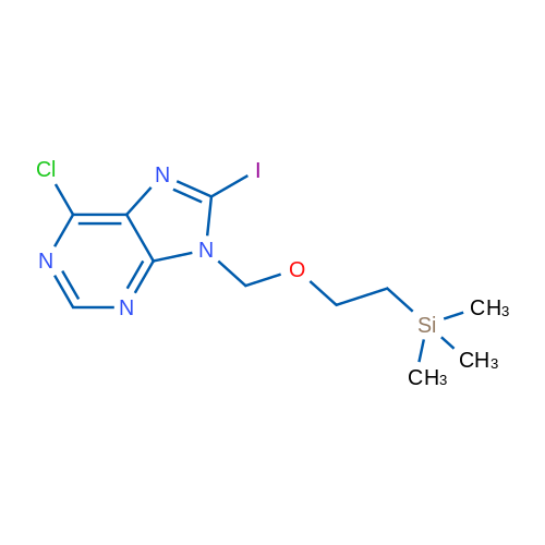 6-Chloro-8-iodo-9-{[2-(trimethylsilyl)ethoxy]methyl}-9H-purine 1g