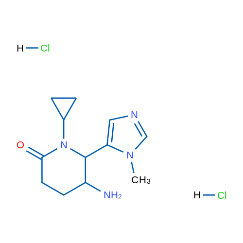 5-Amino-1-cyclopropyl-6-(1-methyl-1H-imidazol-5-yl)piperidin-2-one dihydrochloride 1g
