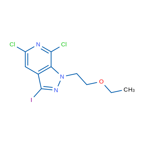5,7-Dichloro-1-(2-ethoxyethyl)-3-iodo-1H-pyrazolo[3,4-c]pyridine 1g