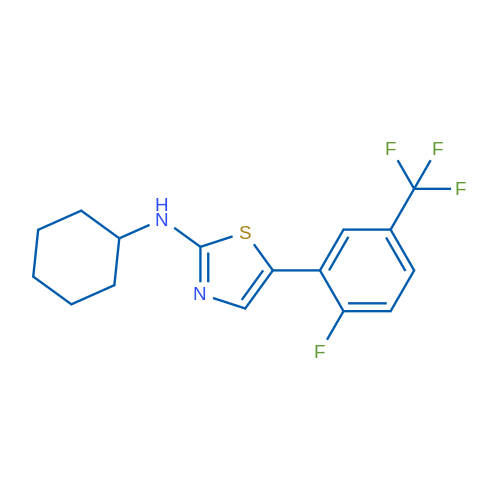 N-Cyclohexyl-5-(2-fluoro-5-(trifluoromethyl)phenyl)thiazol-2-amine 1g