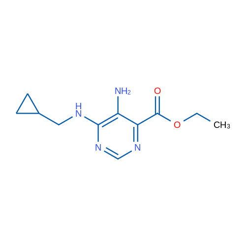 Ethyl 5-amino-6-((cyclopropylmethyl)amino)pyrimidine-4-carboxylate 1g